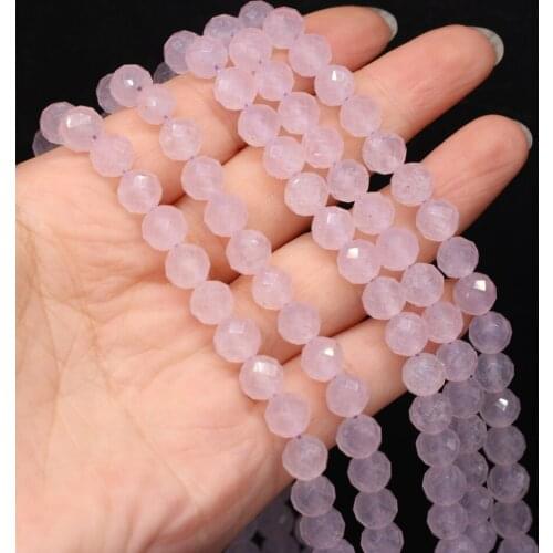 New Style Natural Stone Beads Round Section Rose Quartz Loose Bead 8 MM For Jewelry Making DIY Necklace Earrings Accessory