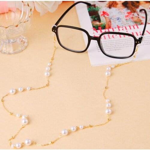 New Fashion Sunglasses Chain Glasses Pearl Decoration Vintage Chain Holder Cord Lanyard Necklace Eyewear Accessories EN 2021