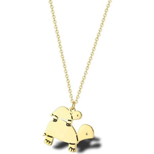 RIR Simple Style Turtle Mother Child Unique Charm Necklace Underwater World Woman Jewelry Necklace Mothers Day Gift