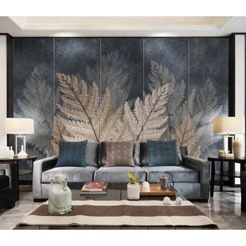 Custom wallpaper Modern art plant leaves TV background wall home decoration living room bedroom murals 3d wallpaper