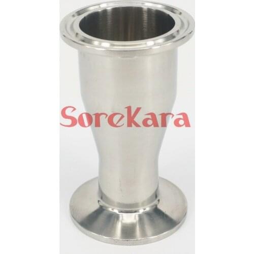 63mm Turn to 51mm O/D 304 Stainless Steel Sanitary Ferrule Concentic Reducer Pipe Fitting Tri Clamp