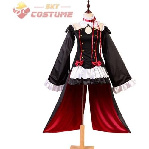 Seraph of the End Vampires Krul Tepes Black Red Uniform Full Set For Adult Womens Girls Halloween Party Anime Cosplay Costume