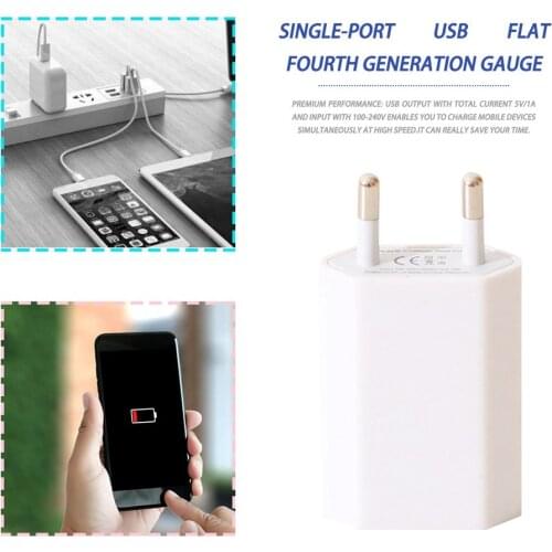EU Plug USB Wall Charger Power Adapter 5V 1A Single USB Port Quick Charger for iPhone 6 6S 7 8 Plus X XR XS 11 Pro Max 5S SE