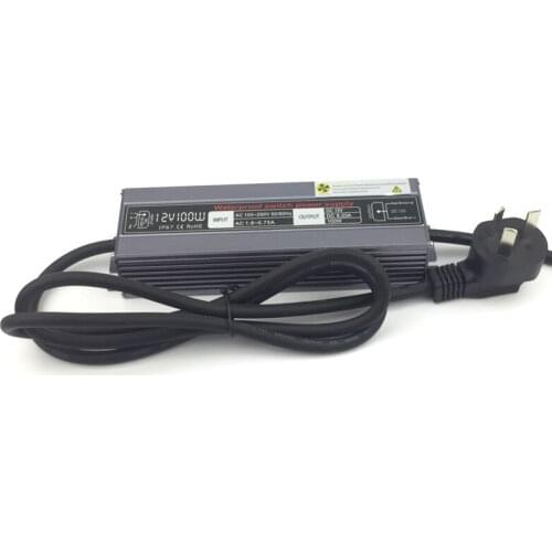 [Seven Neon]High power IP67 waterproof DC12V 100W/DC24V 100W metal switch power adaptor led lighting power transformer+cable