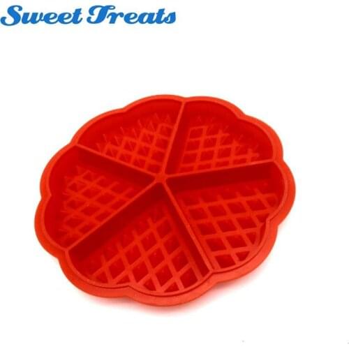 Sweettreats Heart Shape Waffle Mold 5 Cavity Silicone Oven Pan Baking Cookie Cake Muffin Cooking Tools