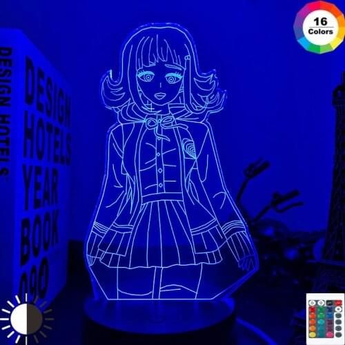 Danganronpa Led Night Light Chiaki Nanami Lamp for Bedroom Decor Kids Gift Danganronpa Acrylic 3d Table Lamp Chiaki Nanami