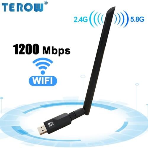 TEROW Dual Band 1200Mbps USB Wifi Adapter RTL8812BU Wireless USB3.0 Network Card Dongle 802.11ac for Laptop/Desktop