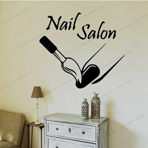 YoYoYo New Design Nail Salon Wall Sticker Manicure Decor For Girl Bedroom Beauty Salon Decoration Decal Wallpaper WQ05