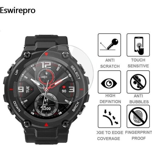 5 PCS For Xiaomi Amazfit T-REX Smart Watch Glass Screen Protector 2.5D Tempered Explosion-proof Anti Scratch Film Guard on T Rex