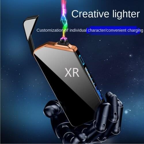 Dual Arc Lighter Rechargeable Cigarette Lighter Smart Touch-sensing Power Display Lighter