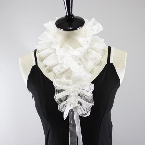 Women White Ribbon Fake Collar Lady Necklace Choker False Collars Female Dress Party Detachable Collars Sweater Suits Decor