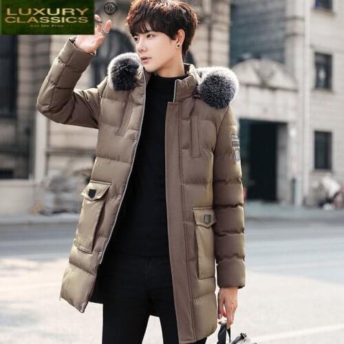 Winter Jacket Men Clothing 2021 Streetwear Down Cotton Coat Man Thick Warm Big Fur Hooded Parkas Ropa De Hombre Hiver 588