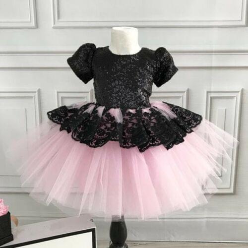2019 Flower Girl Dress Princess Kids Lace Floral Tutu Wedding Pageant Party Dress