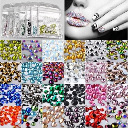 SS4-SS16 Mixed 300pcs Crystal Clear Nail Art Rhinestones DIY Non Hotfix Flatback Nail Stones Gems For 3D Nails Art Decorations