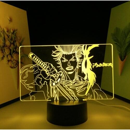Swordsman 3D LED Lamp Anime Figure Acrylic Panel Visual Illusion Night Light for Couple Children Festival Birthday Gifts