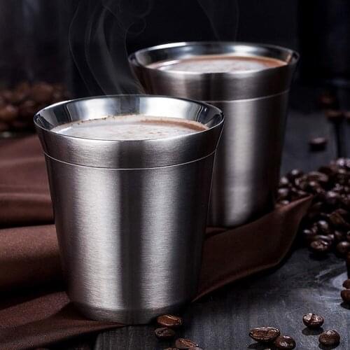 80ml/160ml Stainless Steel Coffee Mug Double Wall Portable Cup Travel Tumbler Coffee Tea Cups For Home Office Mugs