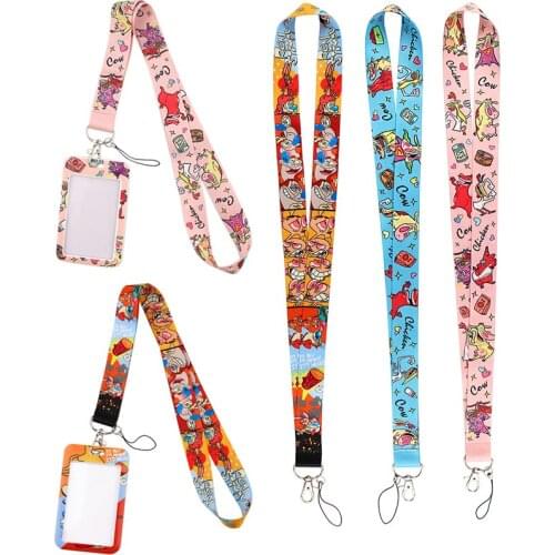 AD1143 Patchfan Cartoon Neck Strap Lanyard for keys ID Card Mobile Phone Strap USB Badge Holder Rope keychain With Card Cover