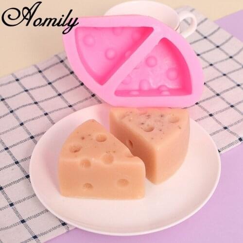 Aomily 3 Sizes Cute Cheese Shaped 3D Silicon Chocolate Jelly Candy Cake Mold DIY Pastry Bar Ice Block Soap Mould Baking Tools