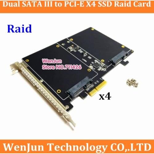Free Shipping High Quality Dual SATA3.0 to PCI-E 4X SSD Adapter Card for MAC PRO 10.8-10.14.5 and later PC fly your SSD