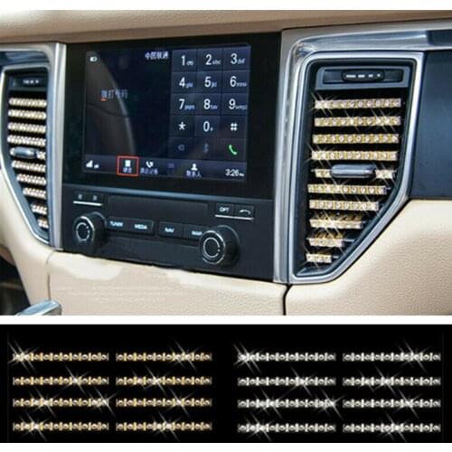 Bling Diamond Style Car Air Outlet Vent Decoractive Trim Sticker Fit For Porsche Panamera Macan Cayenne Car Styling