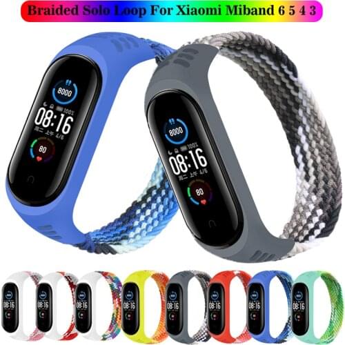 Bracelet for Mi band 5 Strap Nylon Braided Solo Loop pulseira bracelet Miband4 Miband5 Wristband for xiaomi Mi band 4 3 6 strap