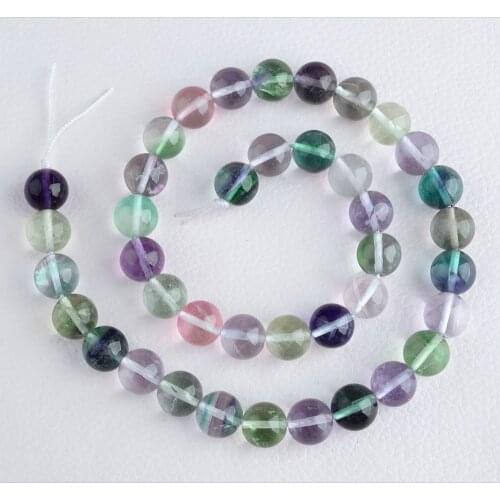 2 Strands High Quality Natural Colorful Fluorite Beads 8 - 12mm For Jewelry Making 15.5
