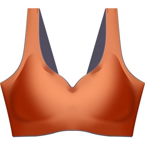 2021 new best friend Libra Thai latex underwear womens seamless and steel ring gathered vest bra