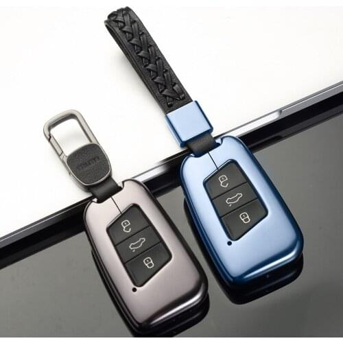 Car Alunimnum Alloy Keychain Cover Shell Holder Case For Volkswagen 2016 2017 Passat B8 Skoda Superb A7 Fob Key Car-Styling
