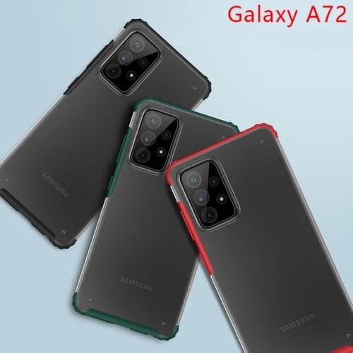 Case for samsung a72 4g 5g bumper cover on galaxy a 72 72a 6.7 protective phone coque back bag silicone matte soft tpu galaxya72