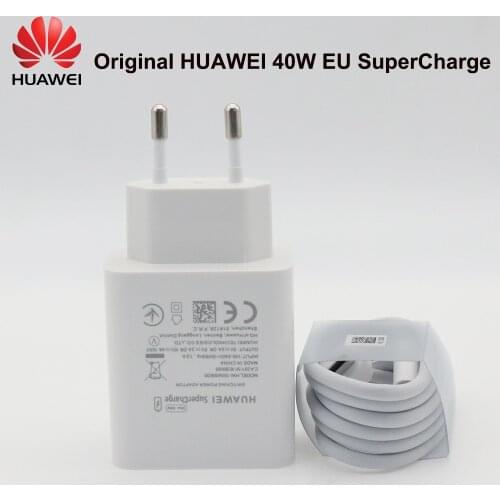 Huawei Charger 40W Original 10V4A Supercharge EU Charge adapter 5A USB type c cable for Nova 5 6 7 7 pro Mate 30 30 pro P40 pro