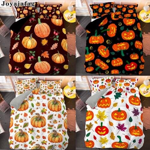 Halloween Pumpkin Printing Bedding Set Single Twin King Queen Size Duvet Cover And Pillowcase 2/3pcs Modern Bedclothes Drop Ship