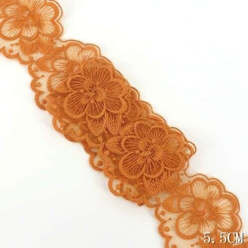 31yards 55mm Width Floral Polyester Lace Trim Fabric Ribbons DIY Dress Clothing Skirt Curtain Garments Accessories