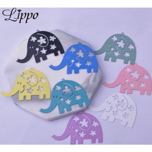 30pcs AB5709 35*48mm Colorful Animal Elephant Charms Cute Elephants Pendant Findings