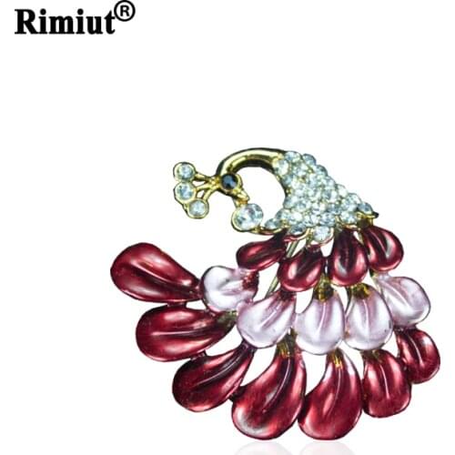 Fashion Multicolor Women Brooches Peacock Rhinestone Animal Elegant Jewelry Decoraion Accessories Party Wedding Brooch Pins