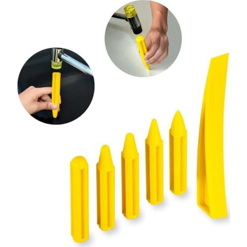 6Pcs Auto Body Paintless Dent Repair Tool Kits Hand Tools Knockdown Kits Curved Window Wedge Kits Free Shipping