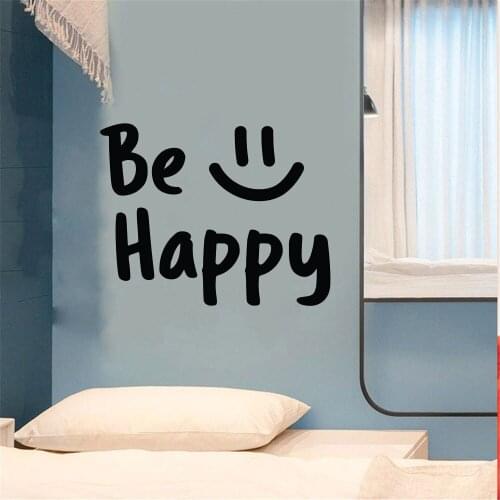 Be Happy Decal Positive Quotes Motivational Words Art Stickers Mural Removable Vinyl Wall Decals For Bedroom Living Room ph483