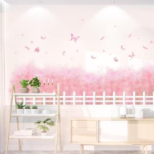 Chaotic Grass Wall Stickers DIY Flower Plants Wall Decals for Kids Bedroom Living Room Kitchen Children Nursery Home Decoration
