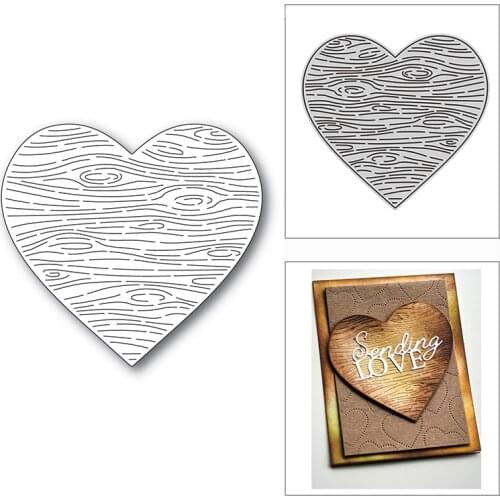 New 2021 Wooden Stripe Heart Shape Metal Cutting Dies for DIY Scrapbooking and Card Making Decorative Embossing Craft No Stamps