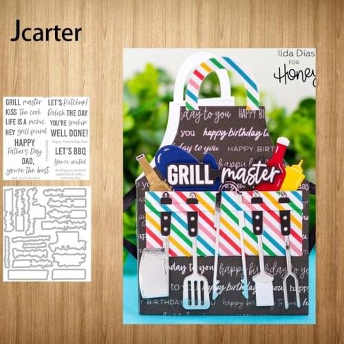 New Design Happy Fathers Day Letter Metal Cutting Dies and Clear Stamps Craft Stencil Scrapbook Album Paper Make Template Decor