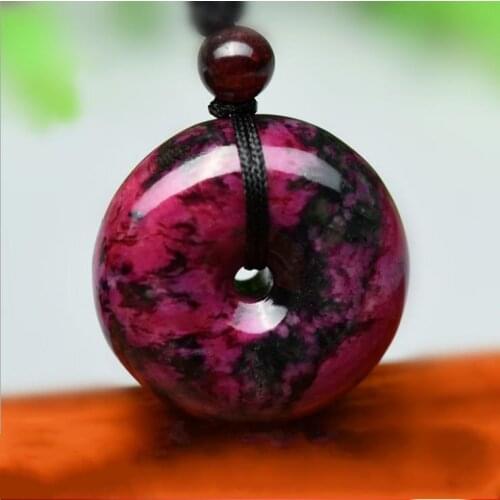 100% Flat natural beautiful peach Jade Pendant Necklace buckle Free Shipping