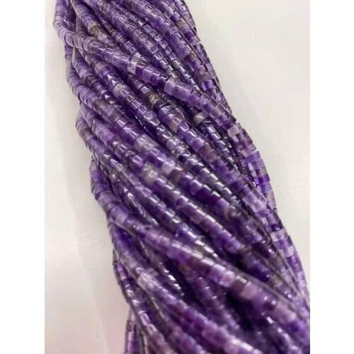 Natural amethyst cut partition Hercyn 2x3mm 2x4mm DIY boutique jewelry crystal length 38cm
