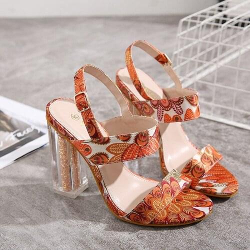 Transparent Sandals New Style Thick Heel Sexy Crystal High-heeled Sandals Sandals for Women