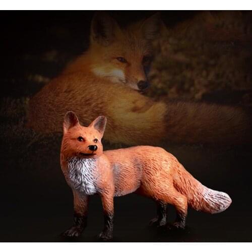 Lifelike Fox Animal PVC Figurine Statue Craft Table Decor Education Kids Toy