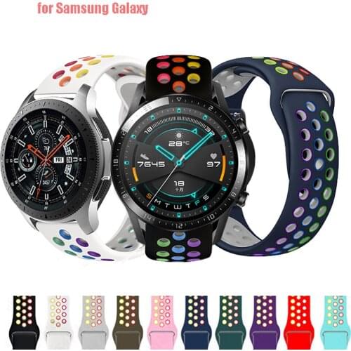 20mm/22mm watch band for Samsung Galaxy watch 3 46mm 42mm/Active 2/Gear S3 Frontier Silicone bracelet Huawei GT/GT2/2e/Pro strap