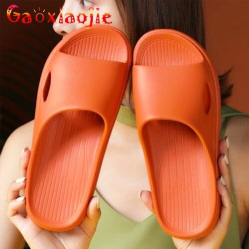 Women Slippers Shoes Thick Platform Summer Beach Slide EVA Soft Sole Sandals Couples Home Floor Bathroom Anti-slip Men Shoes