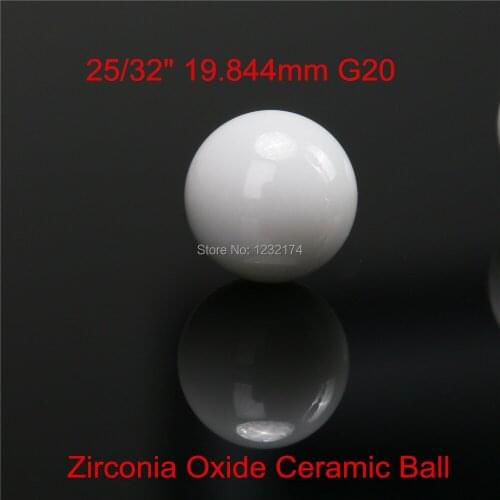 25/32"19.844mm ZrO2 Zirconia Oxide Ceramic Ball G20 2pcs for valve ball,bearing,homogenizer,sprayer,pump 19.844mm ceramic ball