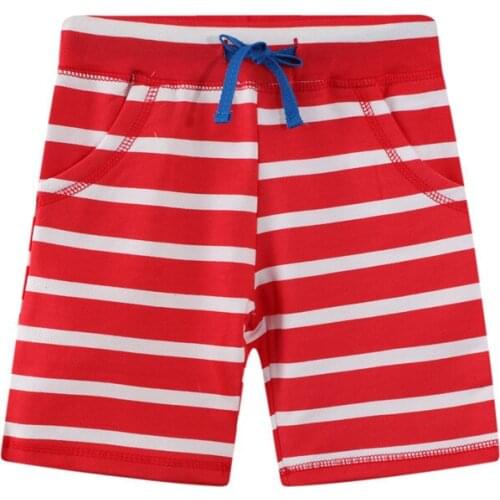 Jumping Meters Red Stripe Baby Summer Shorts Boys Girls Drawstring Childrens Short Trousers Pants Kids Fashion Wear