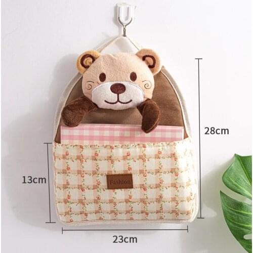 Cute cloth miscellaneous storage bag wall-mounted wall-mounted student multi-layer key wall hanging bag behind the dormitory doo