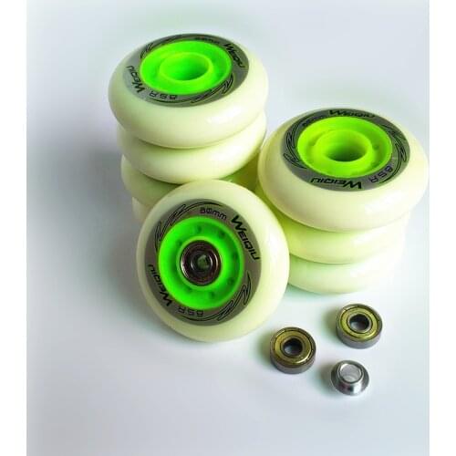 Super Worth 85A 90A Roller Skates Wheel for SEBA High HV HL WFSC Inline Skating ruedas black white 76 80mm tires ABEC-7 bearing