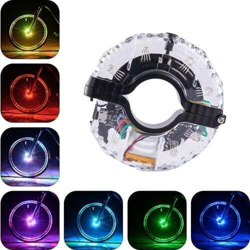 LED Rechargeable Bike Wheel Hub Lights Waterproof USB RGB Colorful Bicycle Spoke Lights For Safety Warning And Decoration